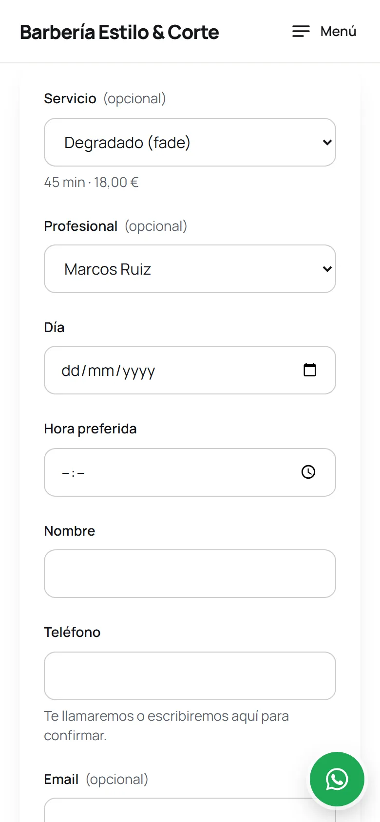 La cita en el móvil